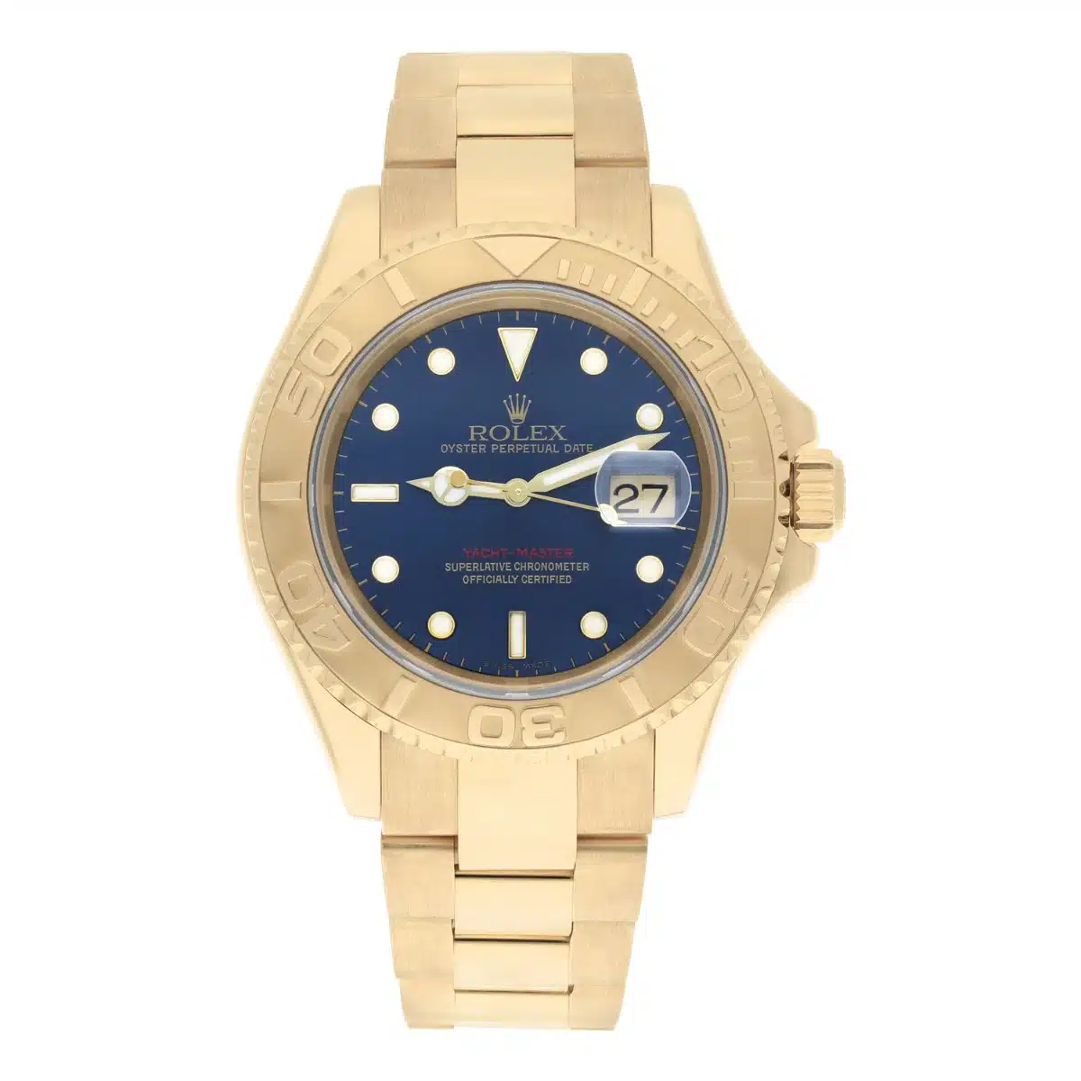 Rolex Yacht-Master 40mm Yellow Gold Blue 16628 Original Papers and Service Card – image 2