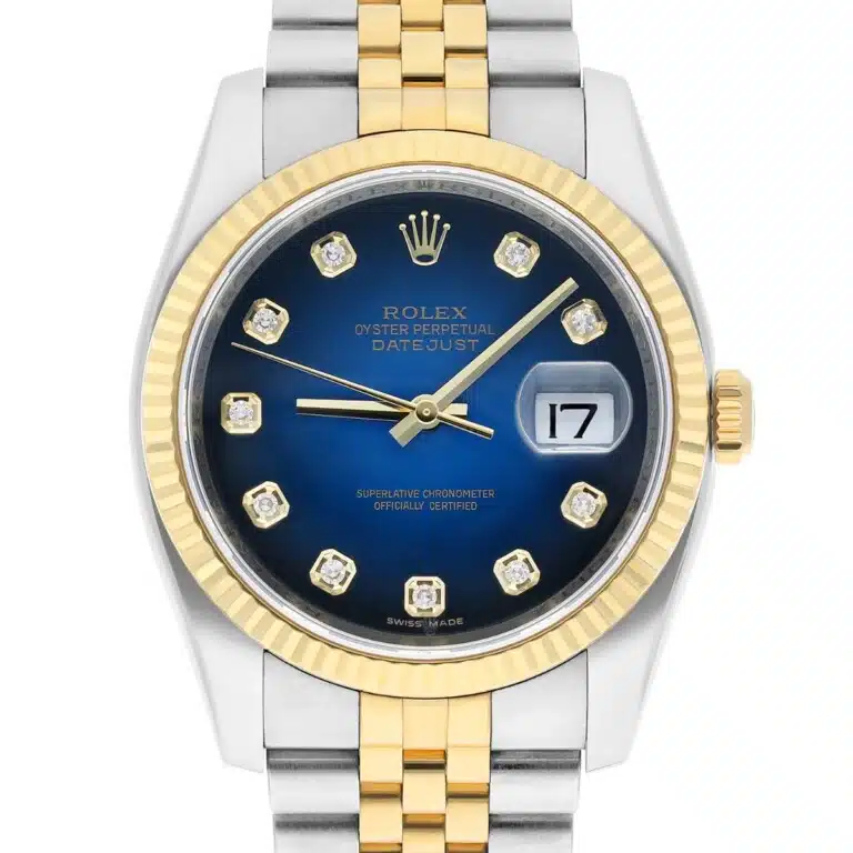 Rolex Datejust 36 Gold & Steel 116233 Watch White Roman Dial Jubilee Watch