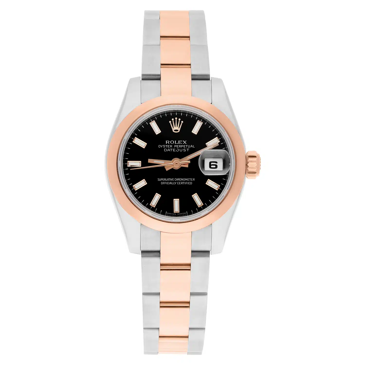 Discontinued Rolex Datejust 179161 Ladies 26mm Black Dial Two Tone Rose 2020 – image 2