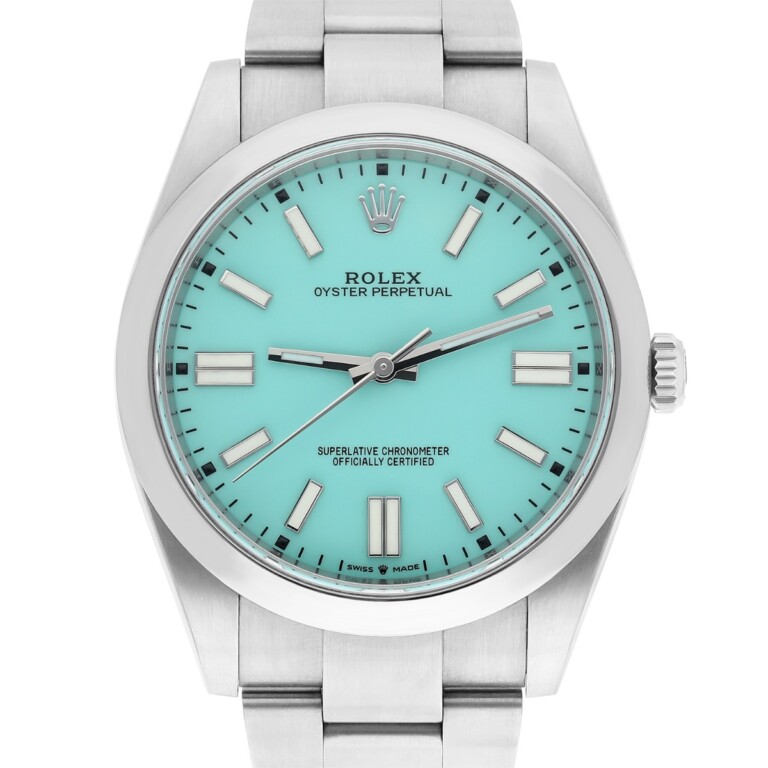Rolex Oyster Perpetual 124300 Stainless Steel with Turquoise Index Dial Watch