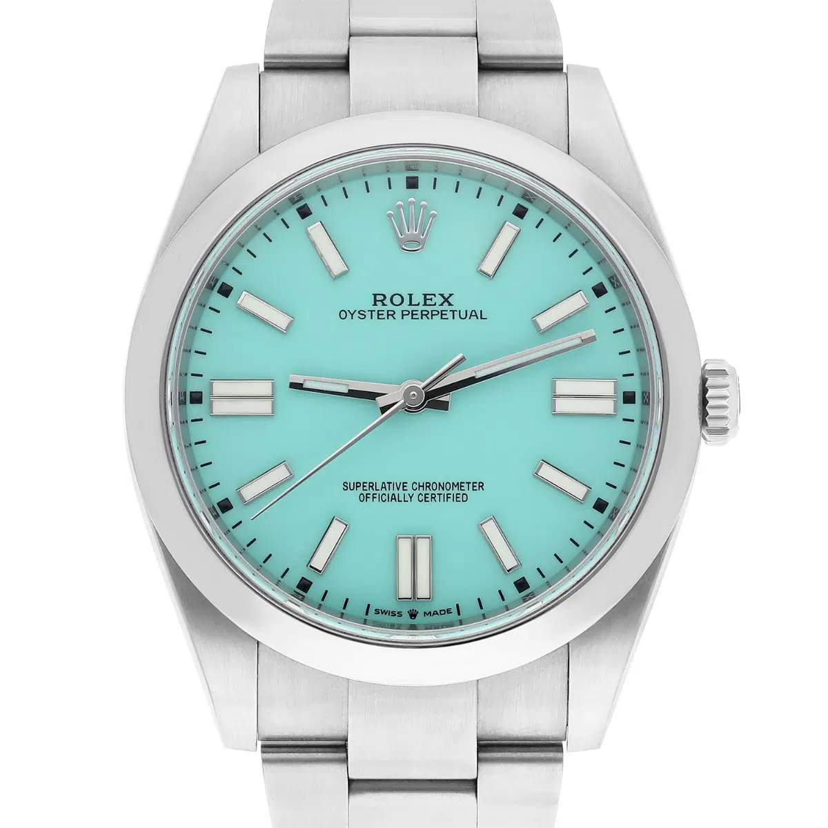 Rolex Oyster Perpetual 124300-0006 Tiffany Turquoise 41mm Stainless Steel Mint 2021