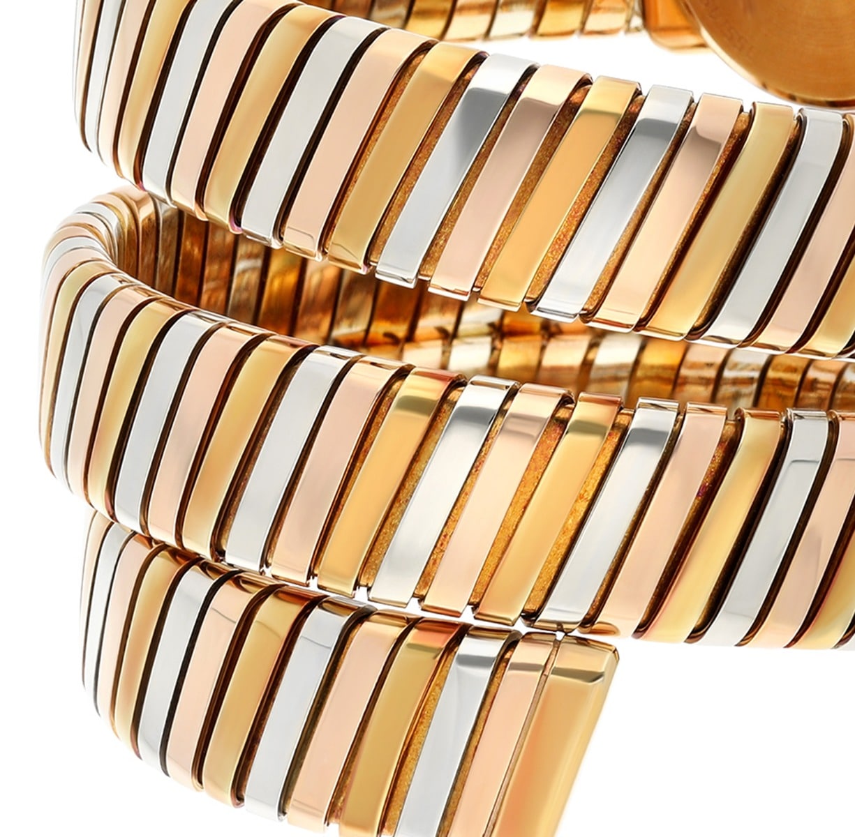 Bvlgari Vintage Serpenti Tubogas Quartz 19mm 18k Tri-Color Ladies Watch BB 19 1T