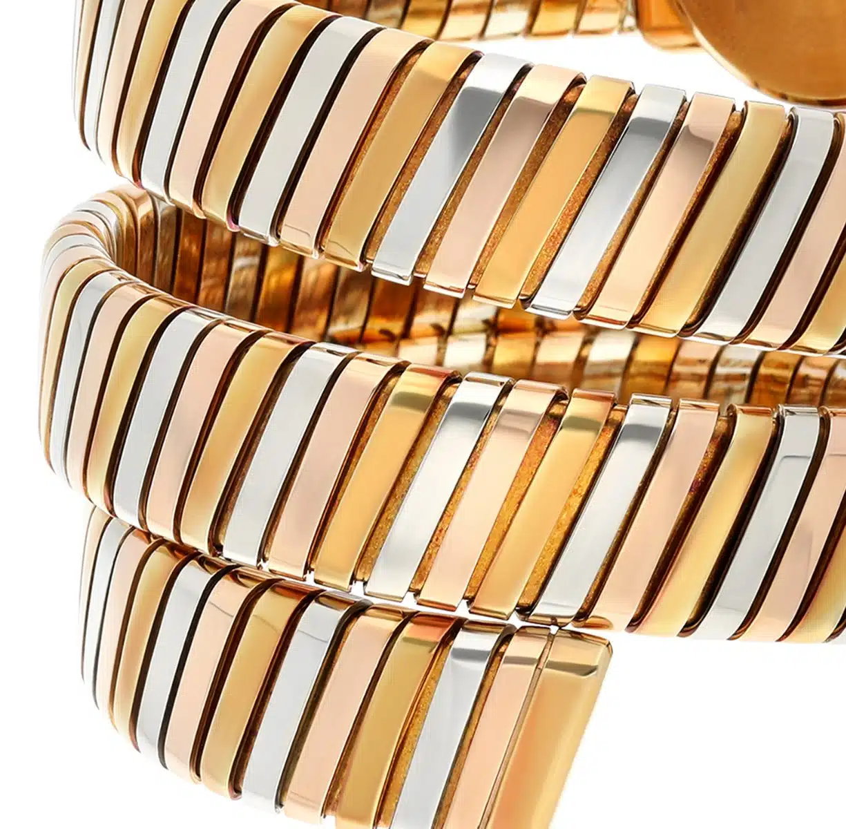 Bvlgari Vintage Serpenti Tubogas Quartz 19mm 18k Tri-Color Ladies Watch BB 19 1T – image 3