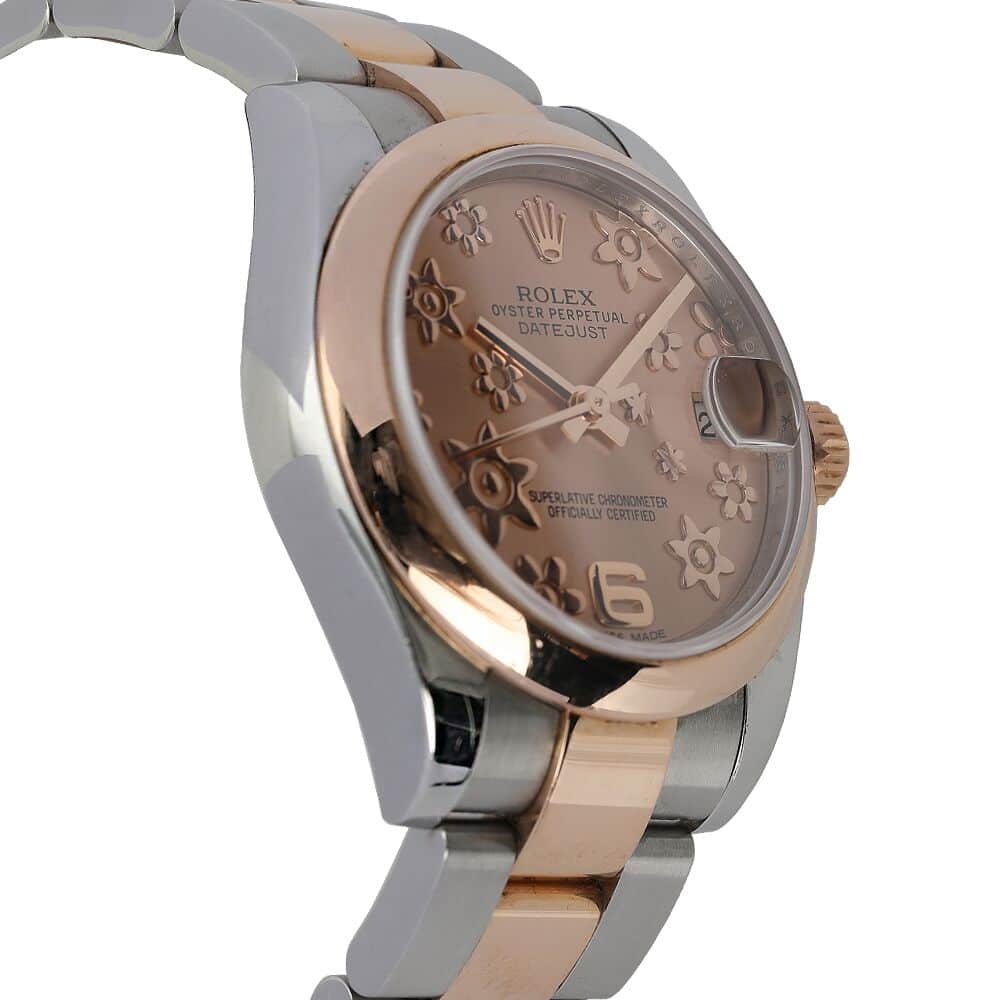 Rolex Datejust 31mm 178241 Steel & Pink Gold Watch Pink Flower Dial