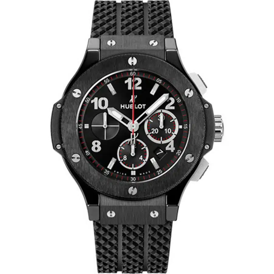 Hublot Big Bang 301.CM.130.RX Chronograph Black Structured Rubber Strap Carbon Fiber Dial Men's Watch 2024