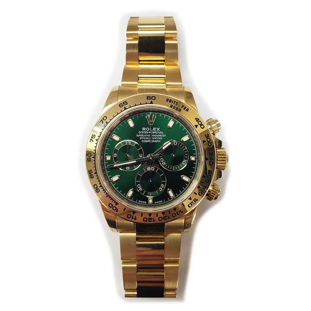 Rolex Daytona Green Dial 40mm 116508 Yellow Gold Watch Oyster Bracelet 2017 – image 3