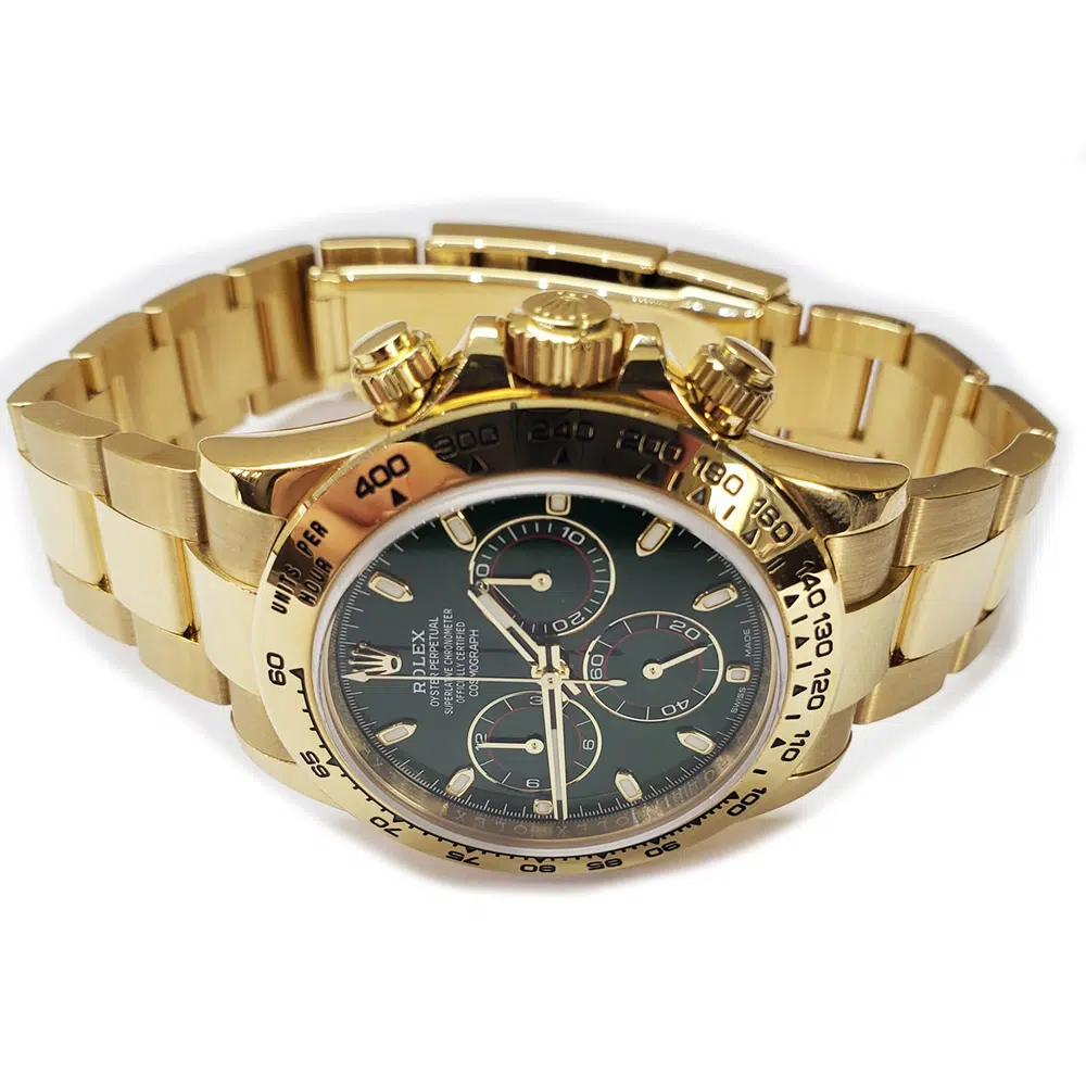 Rolex Daytona Green Dial 40mm 116508 Yellow Gold Watch Oyster Bracelet 2017 – image 4