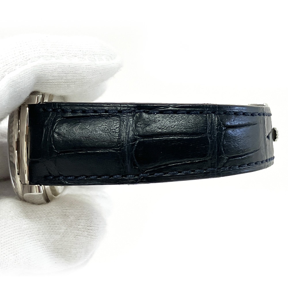 Rolex Day-Date 36mm White Gold Fluted Bezel 118139 Blue Leather Strap Watch 2014