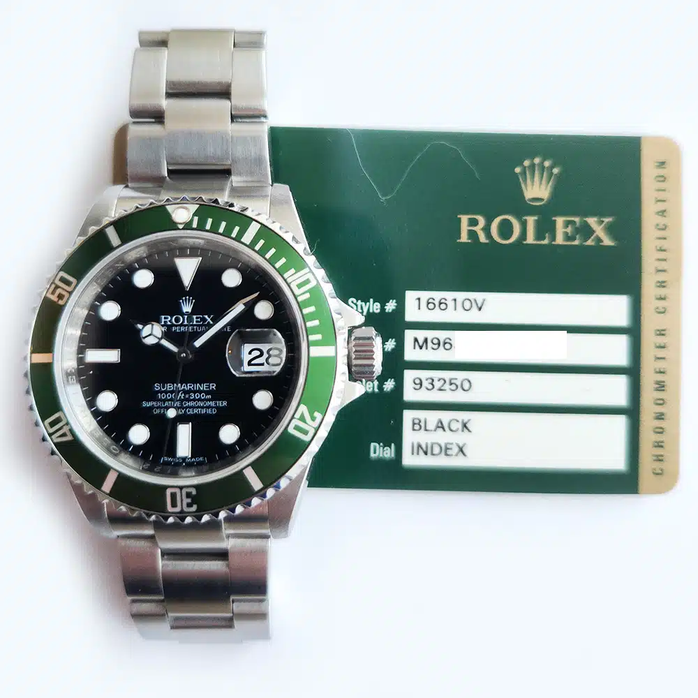 Rolex Submariner Date 40mm 16610LV Oyster Stainless Steel with Kermit Dial Watch 2008 – image 2
