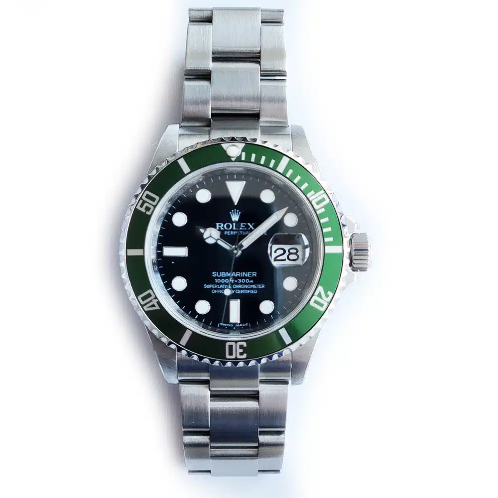 Rolex Submariner Date 40mm 16610LV Oyster Stainless Steel with Kermit Dial Watch 2008 – image 3