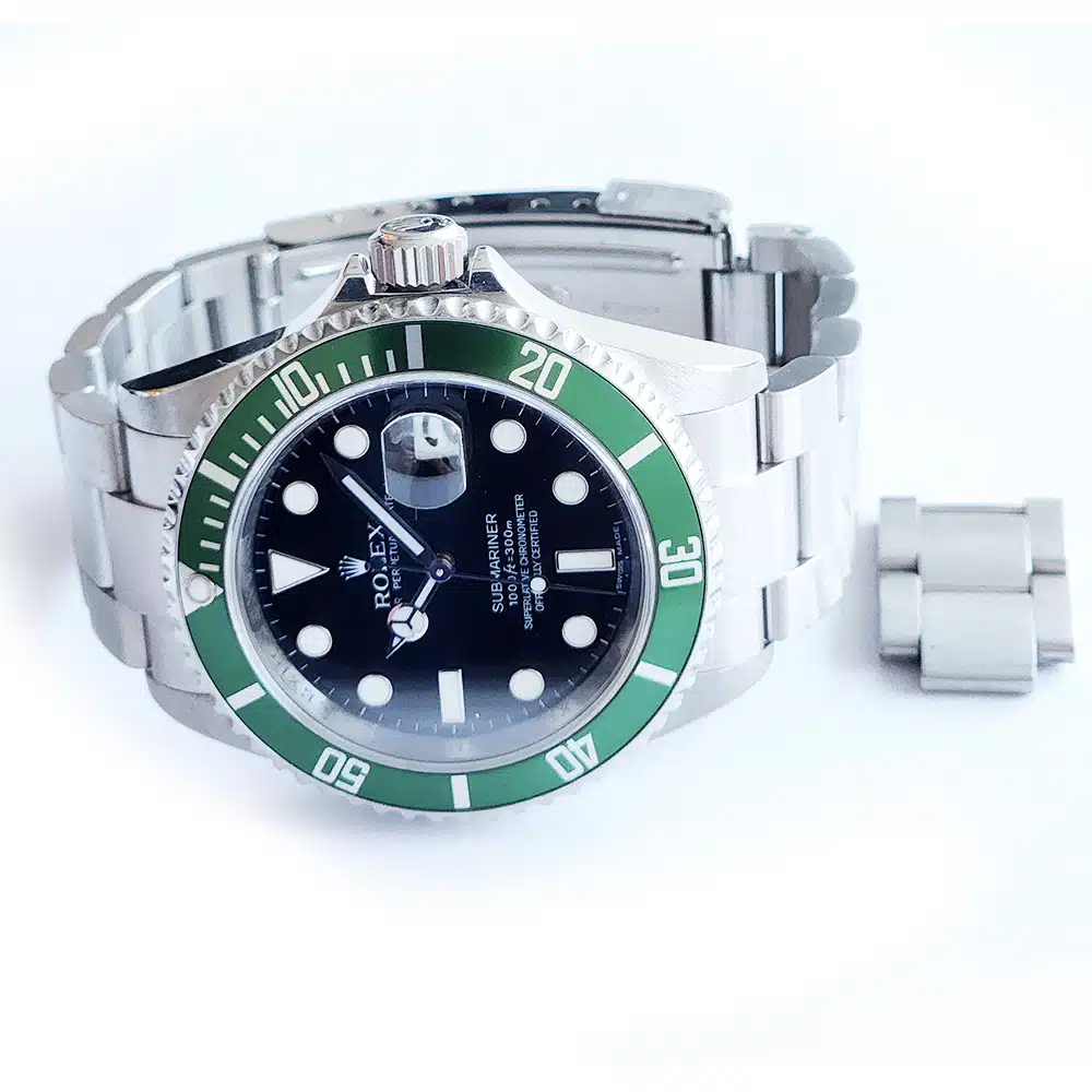 Rolex Submariner Date 40mm 16610LV Oyster Stainless Steel with Kermit Dial Watch 2008 – image 4