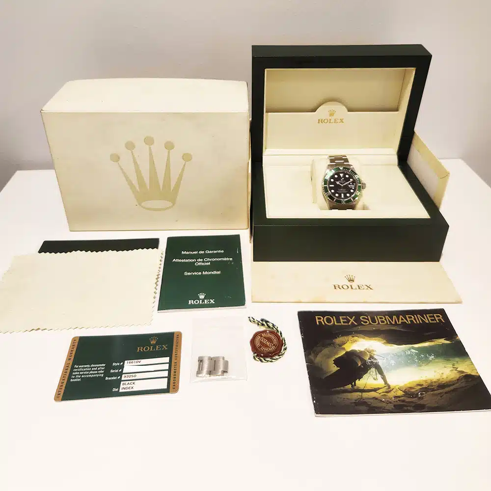 Rolex Submariner Date 40mm 16610LV Oyster Stainless Steel with Kermit Dial Watch 2008 – image 7