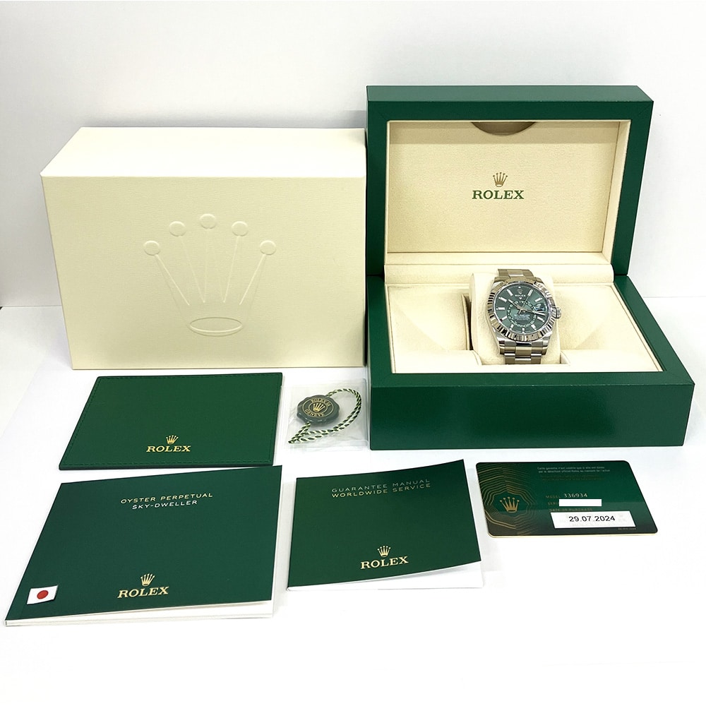 Rolex Sky-Dweller 42mm 336934-0001 Stainless Steel with Green Dial Watch 2024