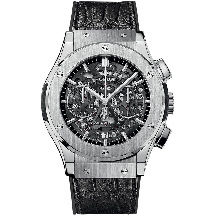 Hublot Classic Fusion Aerofusion 525.NX.0170.LR Skeleton Dial Black Leather on Top Watch 2024