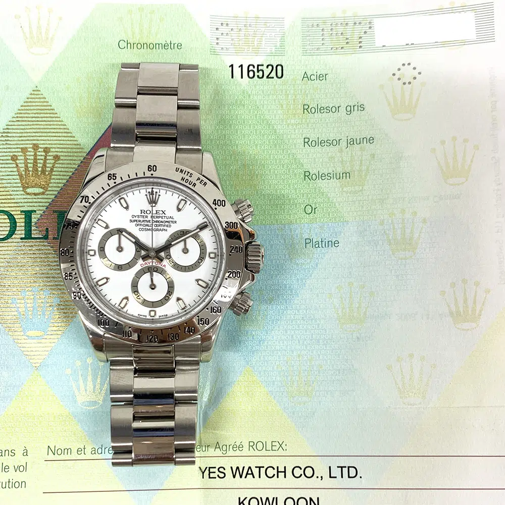 Rolex Cosmograph Daytona White Dial 40mm 116520 Stainless Steel Oyster Watch 2006 – image 3