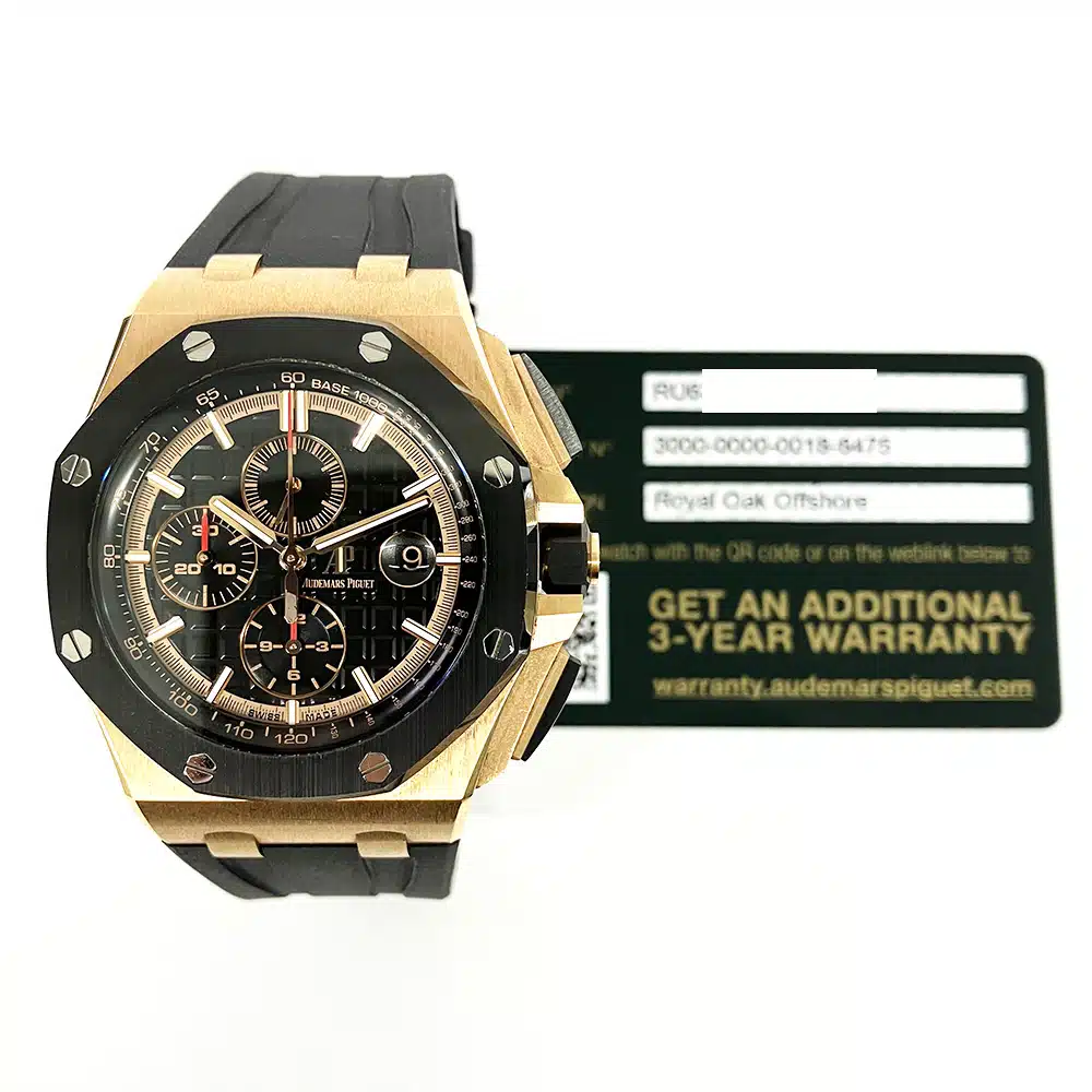 Audemars Piguet Royal Oak Offshore Chronograph 26401RO.OO.A002CA.02 44mm Rose Gold with Black Dial Watch 2020 – image 2