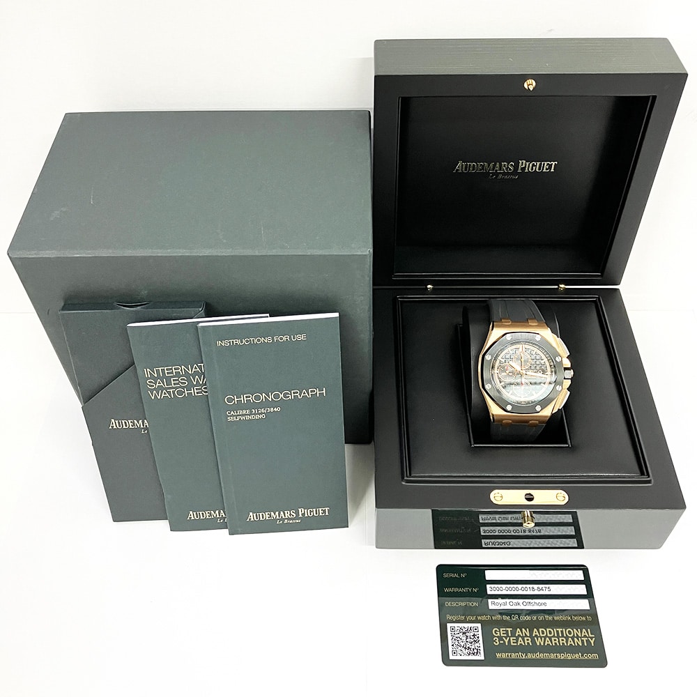 Audemars Piguet Royal Oak Offshore Chronograph 26401RO.OO.A002CA.02 44mm Rose Gold with Black Dial Watch 2020