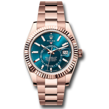 Rolex Sky-Dweller 336935-0001 42mm Blue Dial Oyster Bracelet Rose Gold Watch 2024