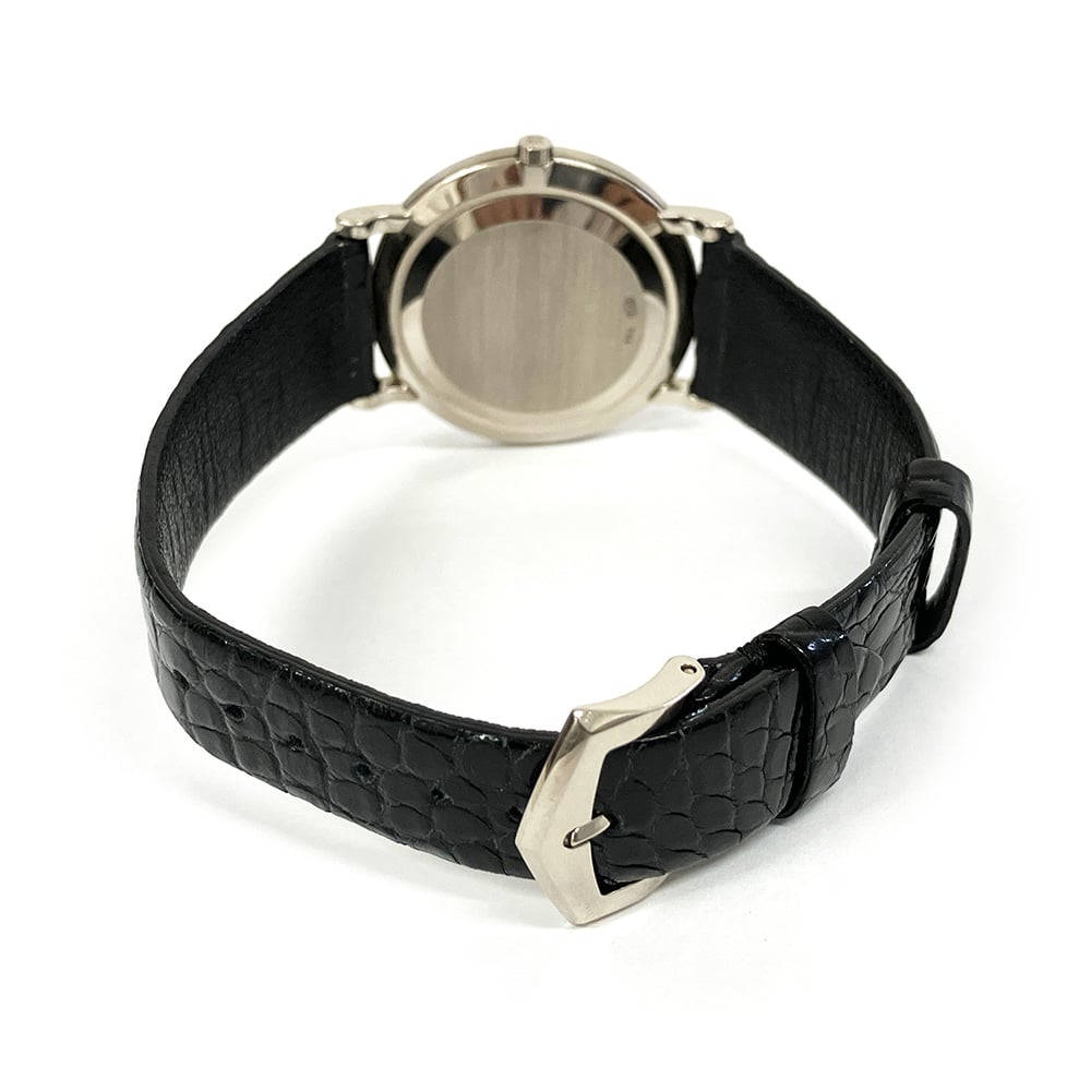 Patek Philippe Calatrava 3919G-001 White Gold With Black Leather Watch Black Roman Dial 2001