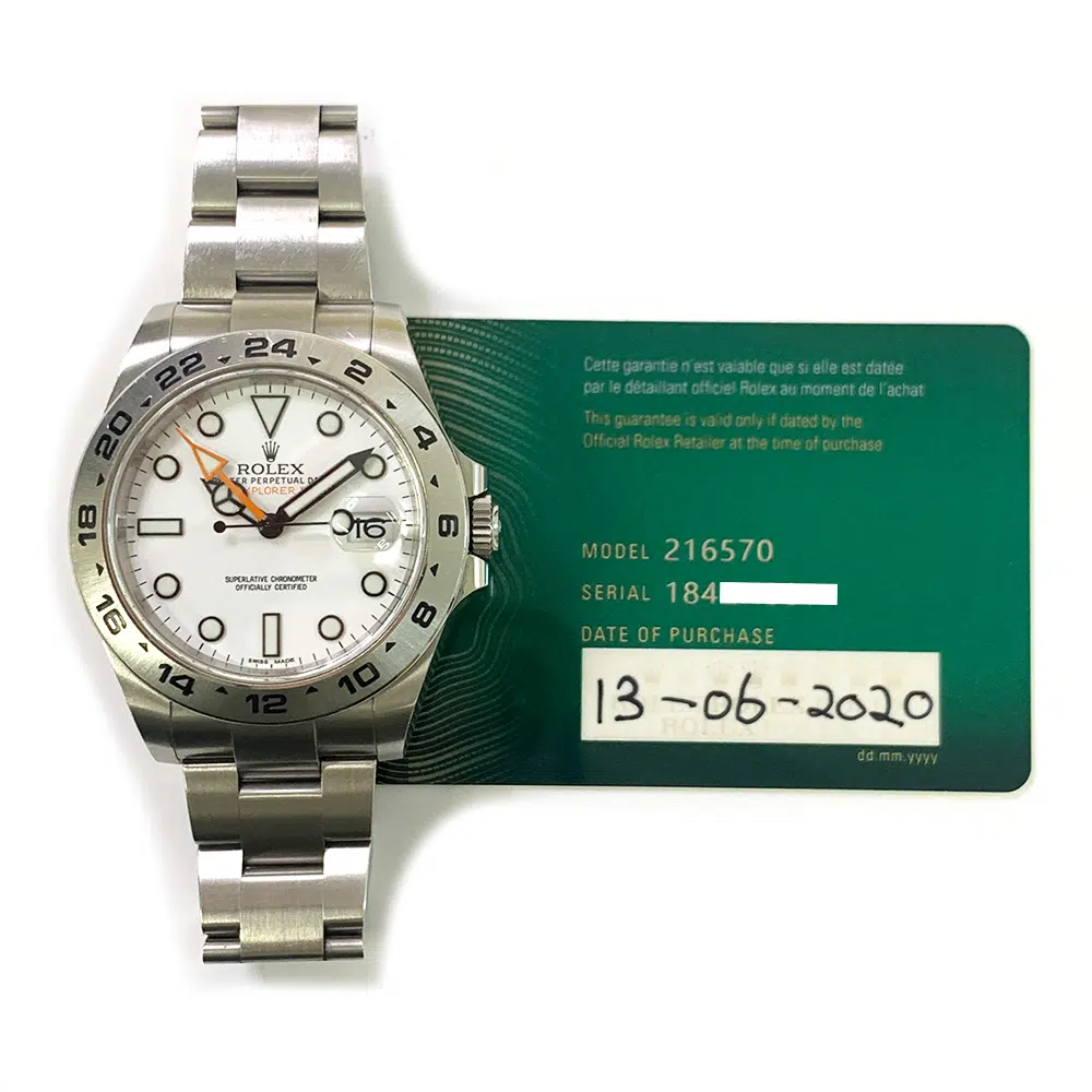 Rolex Explorer II Stainless Steel Watch Oyster 42mm 216570 White Dial 2020 – image 2