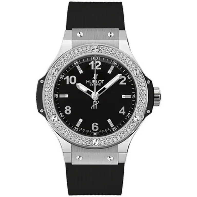 Hublot Big Bang 361.SX.1270.RX.1104 Black Dial Diamond Bezel Black Rubber Band