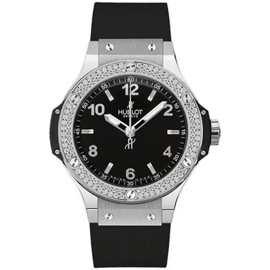 Hublot  Big Bang 361.SX.1270.RX.1104 Black Dial Diamond Bezel Black Rubber Band
