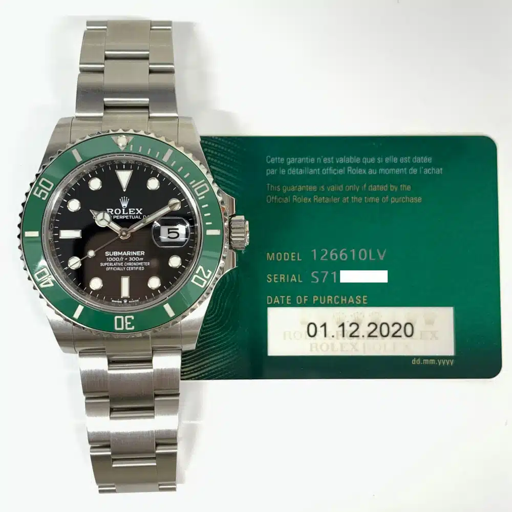 Rolex Submariner 126610LV Starbucks, black dial, dial detail