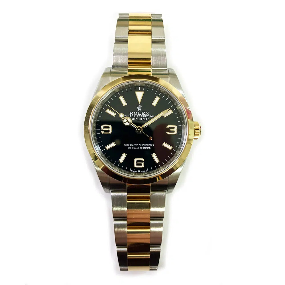 Rolex Explorer 36mm 124273 Stainless Steel / Yellow Gold Watch Black Arabic & Index Dial MINT 2023 – image 3