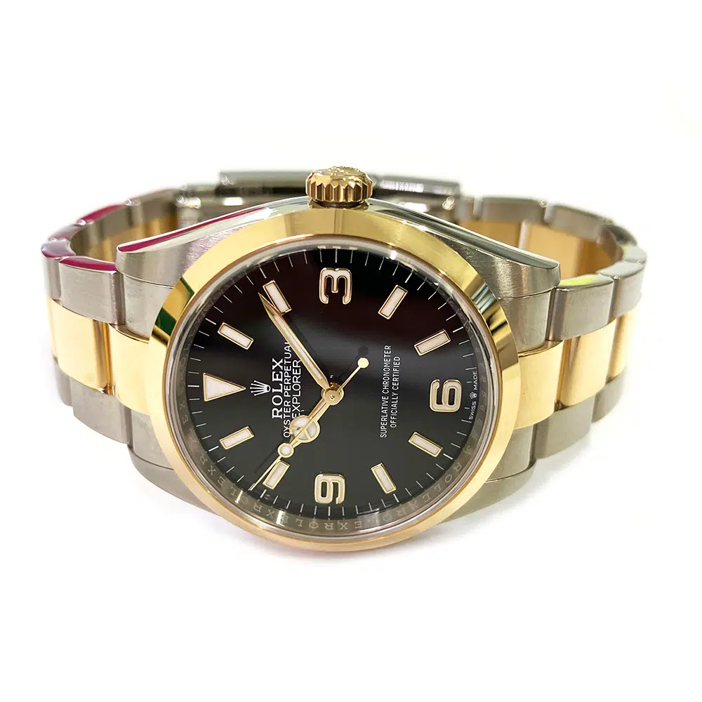 Rolex Explorer 36mm 124273 Stainless Steel / Yellow Gold Watch Black Arabic & Index Dial MINT 2023 – image 4