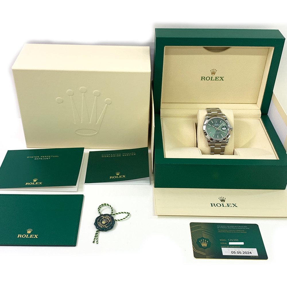 Rolex Green Dial Datejust 41 126300-0019 Stainless Steel Watch Oyster 2024