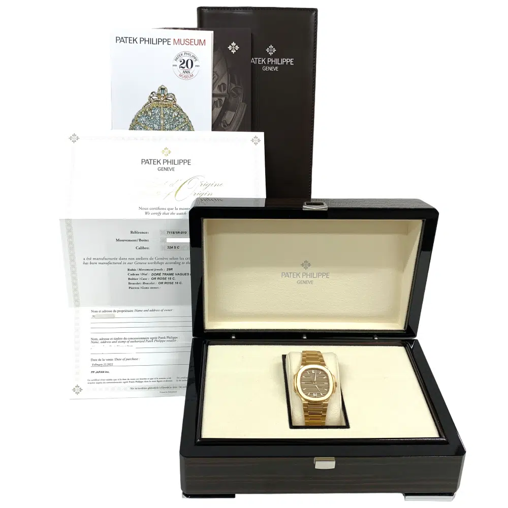 Patek Philippe Nautilus 7118/1R-010 35mm Rose Gold with Brown Dial Watch – image 9