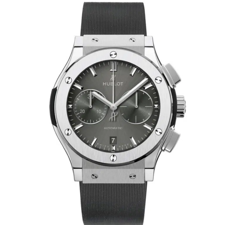 Hublot Classic Fusion 521.NX.7071.RX Titanium with Grey Rubber Watch Grey Dial