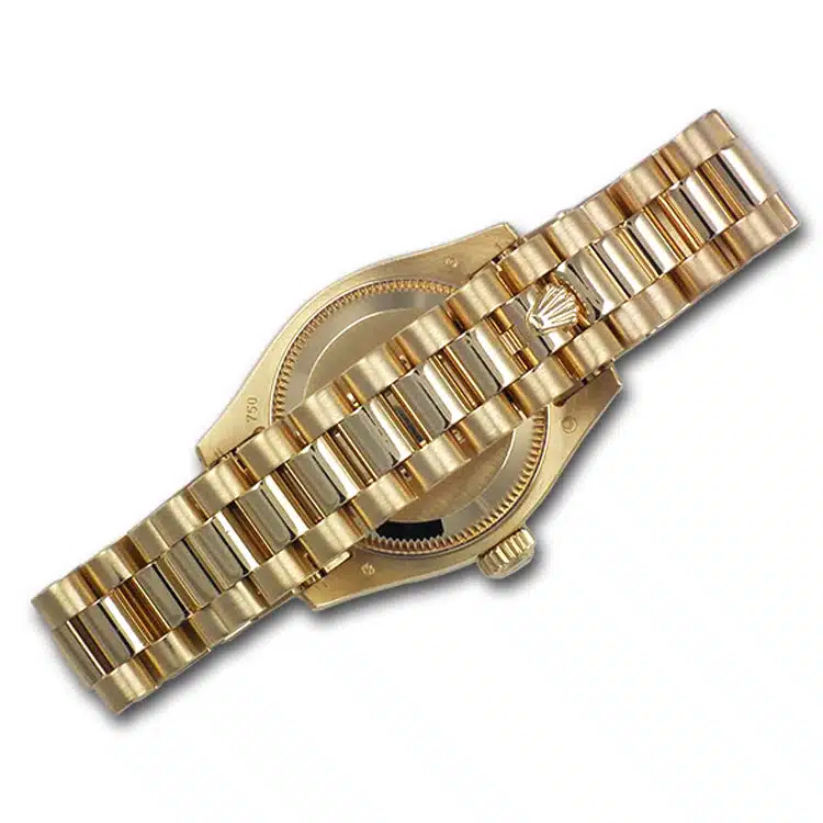 Rolex 36mm Presidential 18kt Gold Glossy Black Color Roman Numeral Dial Flutted Bezel 18038 (Custom DIAL) – image 5