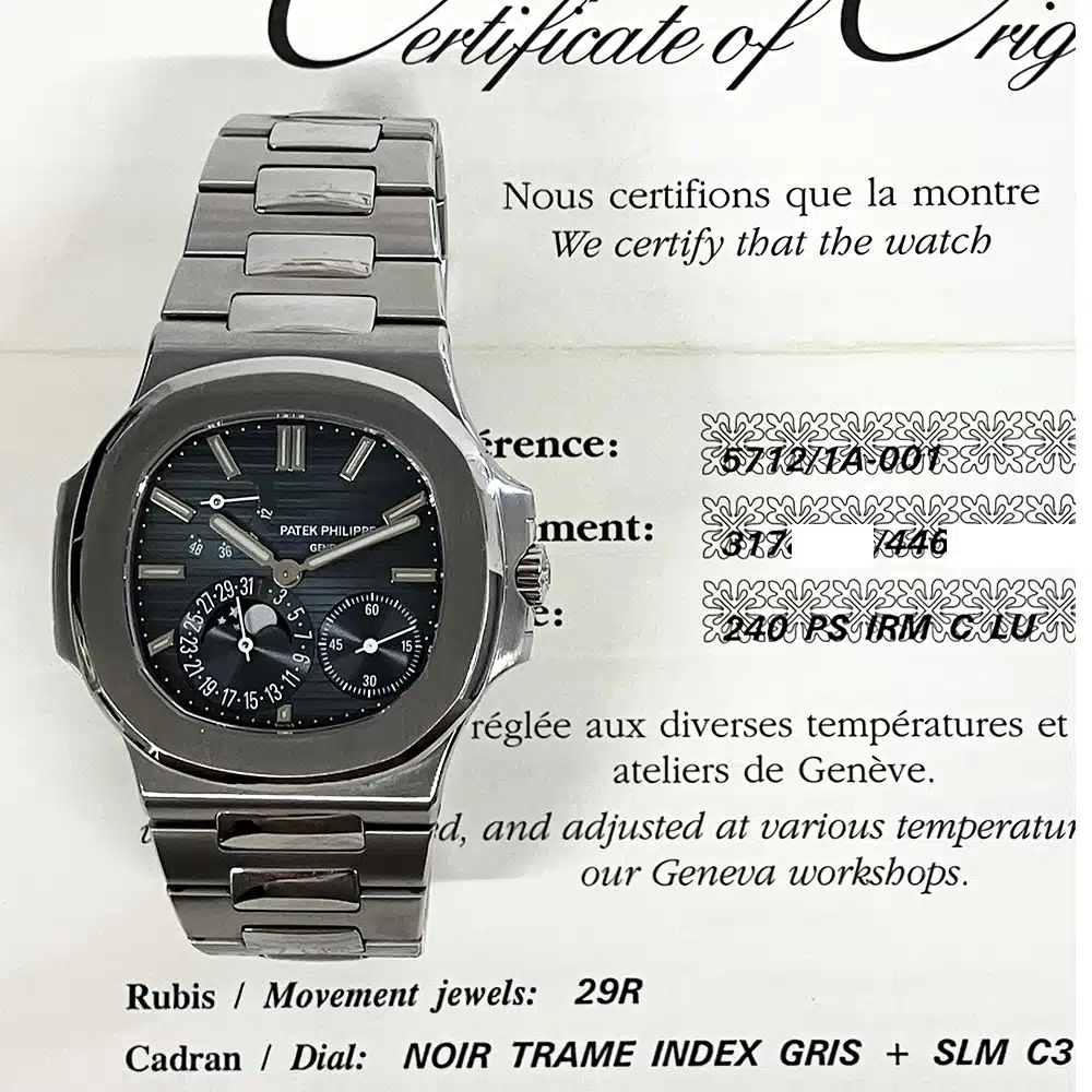 Patek Philippe Nautilus Steel Blue Dial 5712/1A-001 Full Set Watch 2008 – image 3