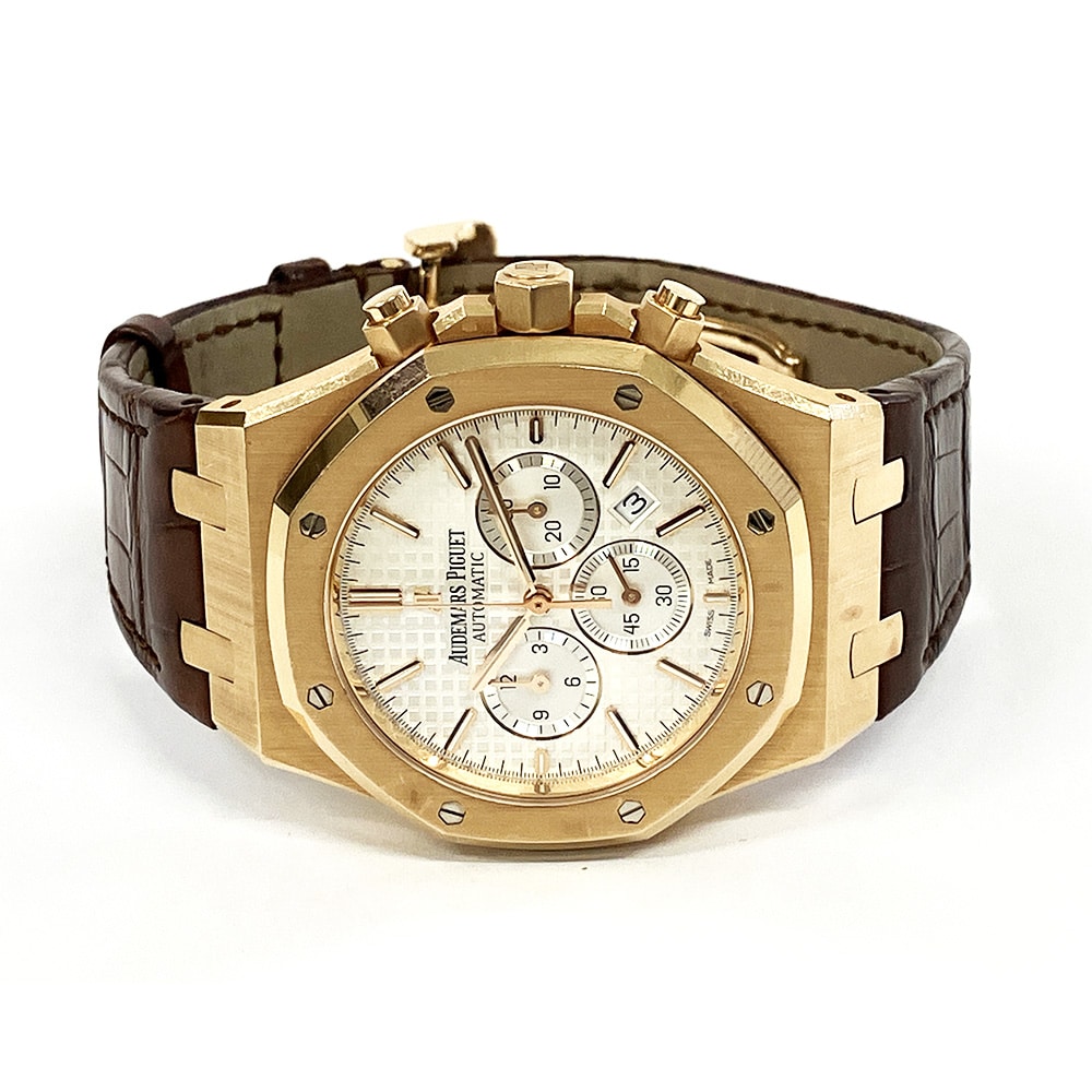 Audemars Piguet Royal Oak Chronograph 26320OR.OO.D088CR.01 41mm Rose Gold with Silver Dial Watch 2017