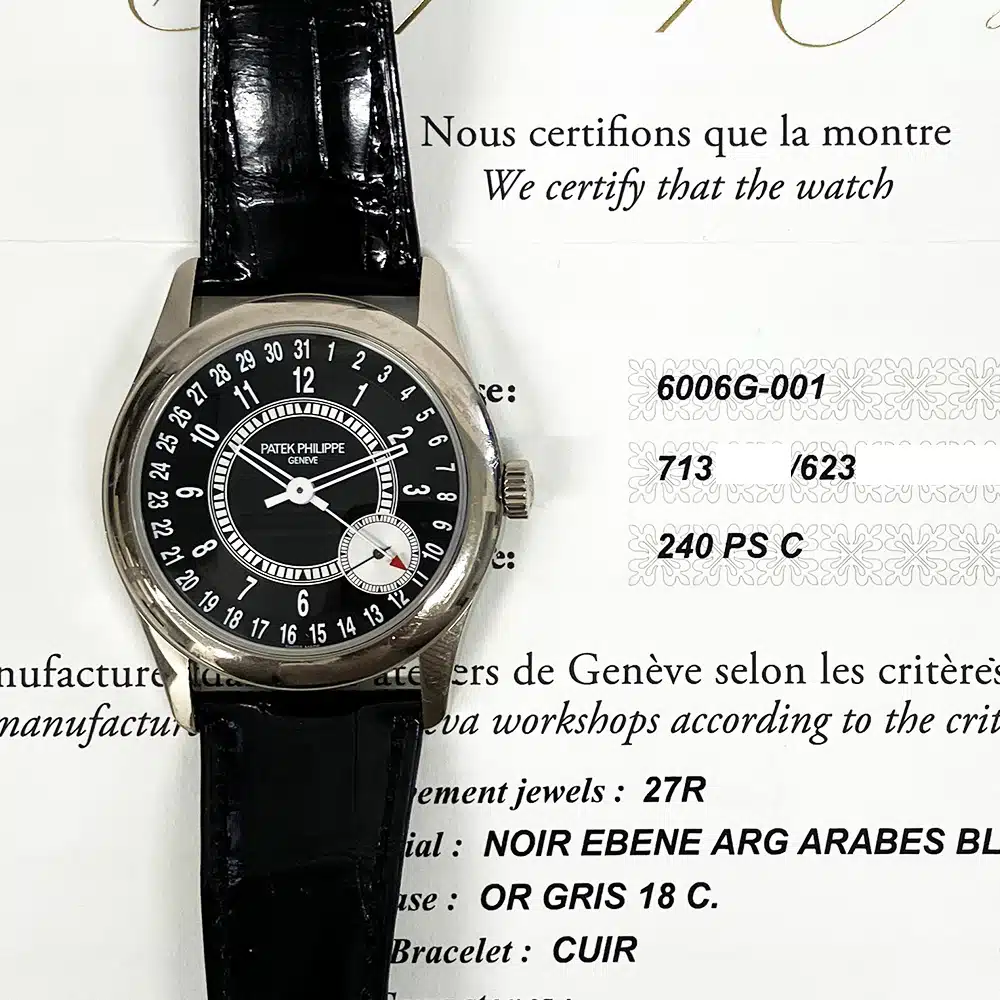 Patek Philippe Calatrava Automatic 18kt White Gold Case 6006G-001 Watch 2018 – image 3