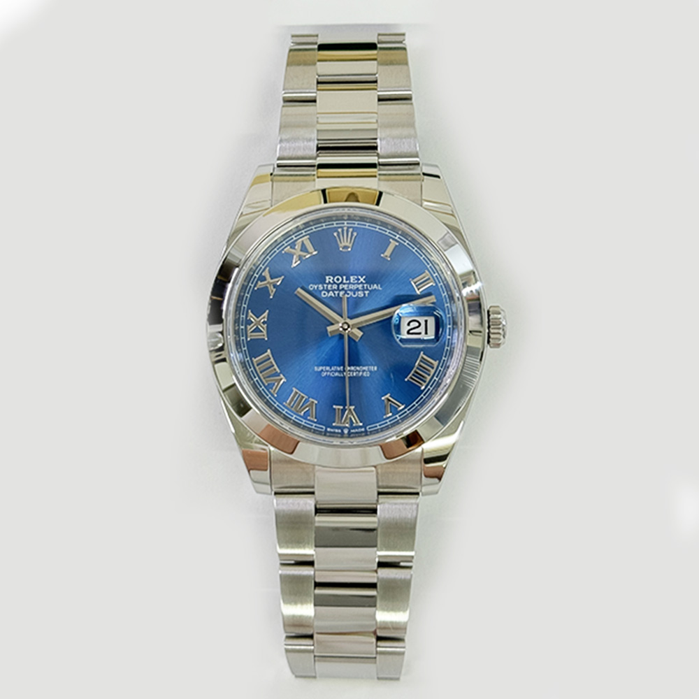 Rolex Blue Roman Dial Datejust 41mm 126300 Stainless Steel Oyster Watch MINT 2021