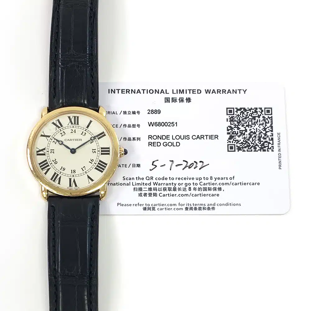 Cartier Ronde Louis W6800251 Alligator Strap Silver Dial Watch 2022 – image 3