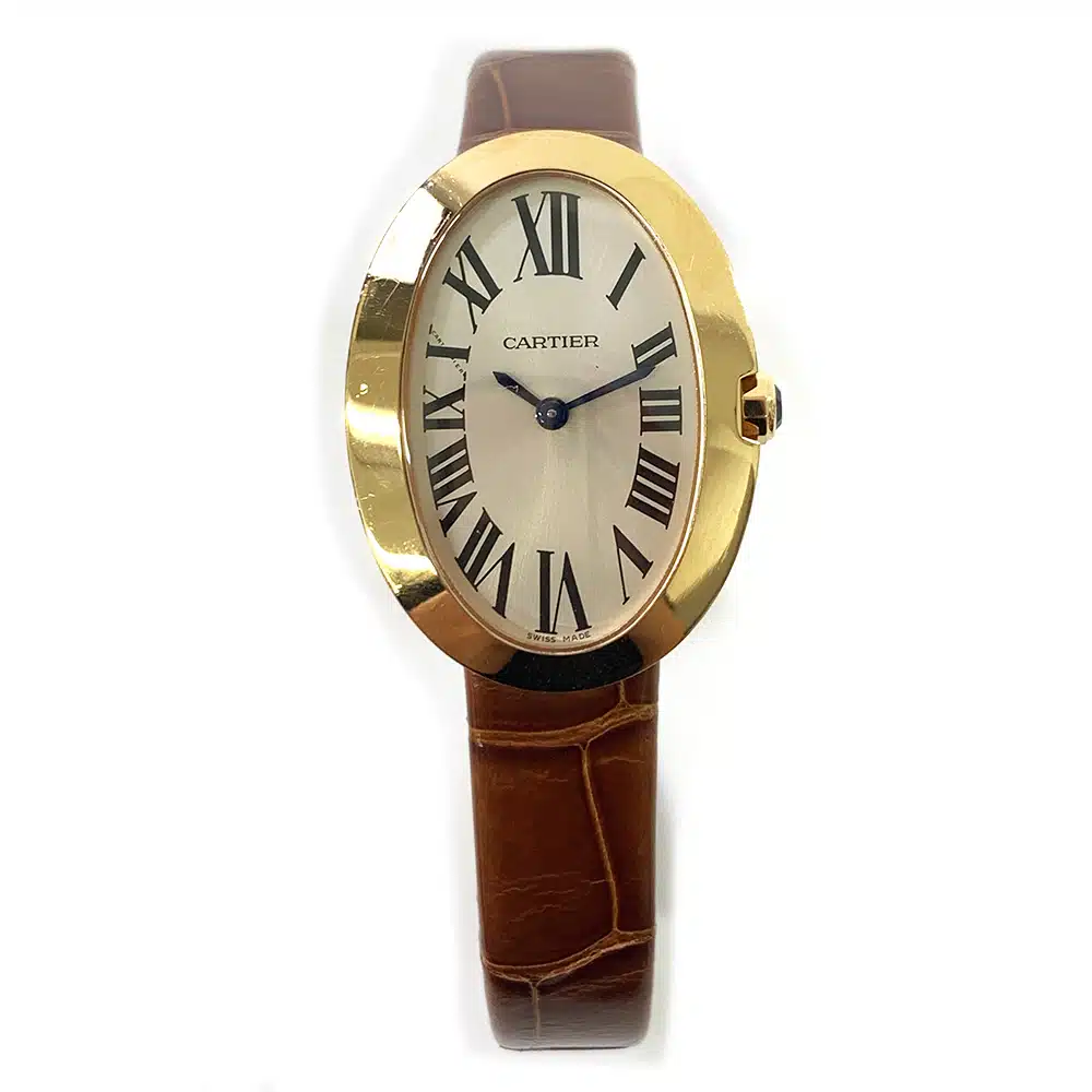 Cartier Baignoire W8000007 31mm Rose Gold with White Dial Ladies Watch