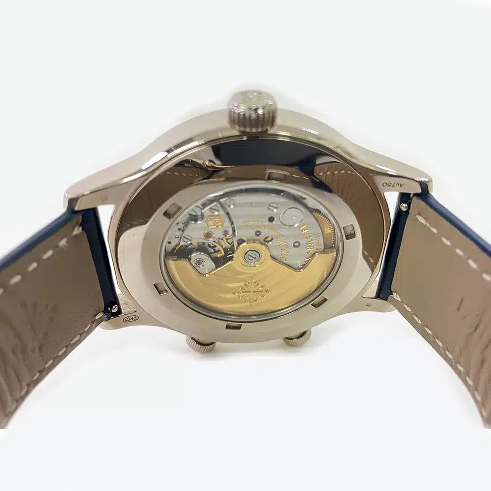 Patek Philippe Calatrava Travel Time 5524G-001 White Gold with Blue Leather Watch Blue Dial 2016 – image 6
