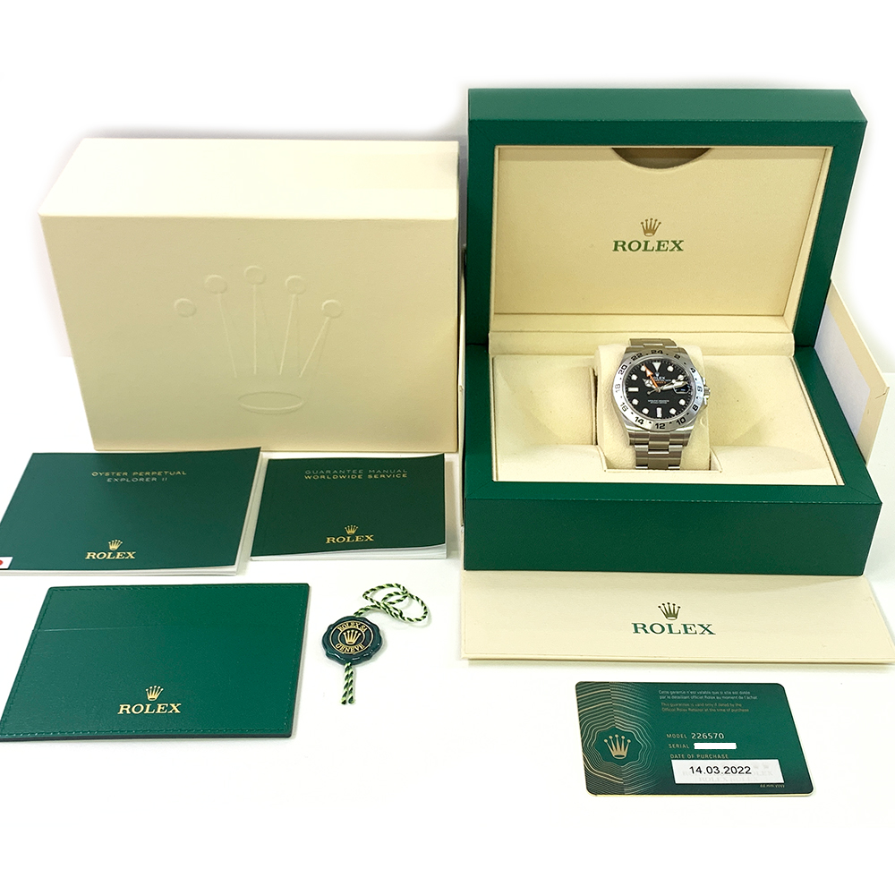 Rolex Explorer II Oyster Stainless Steel 42mm Black Dial 226570 Watch 2022