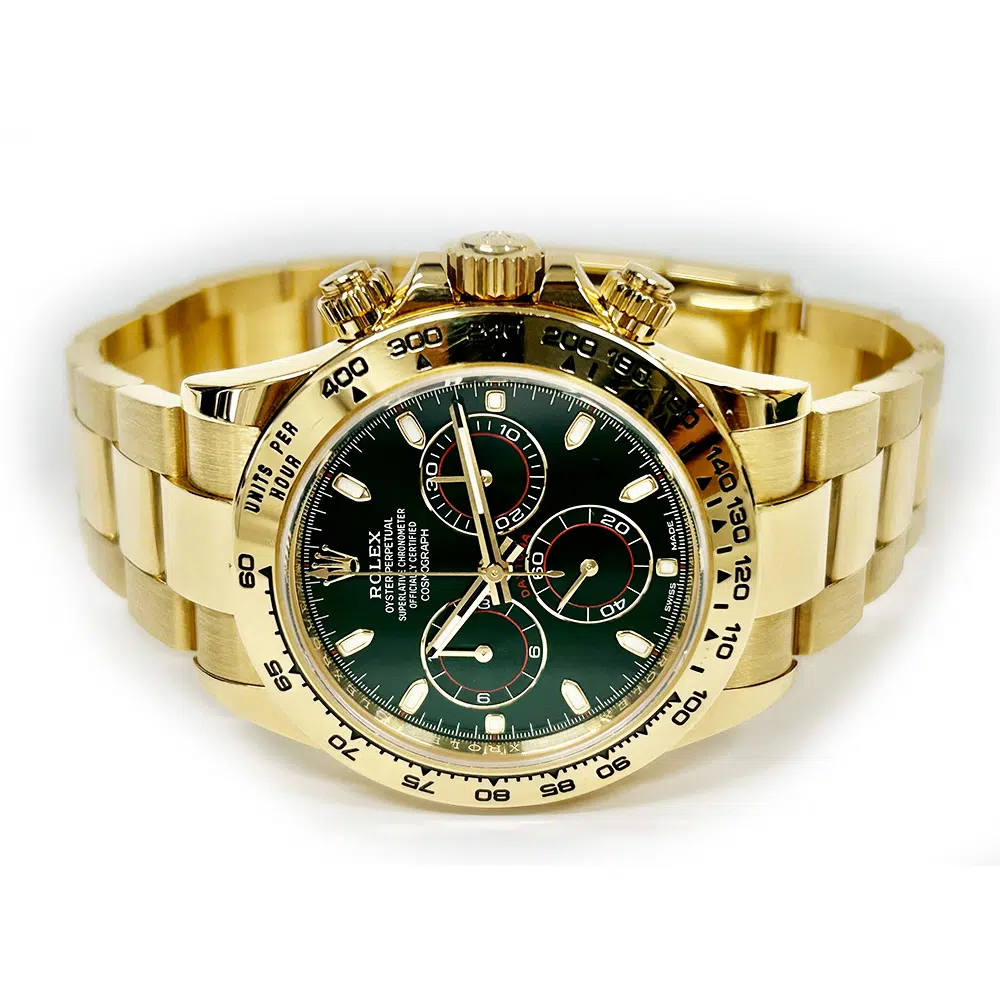 Rolex Daytona 116508 Oyster 40mm Yellow Gold Green Index Dial Watch 2018 – image 4