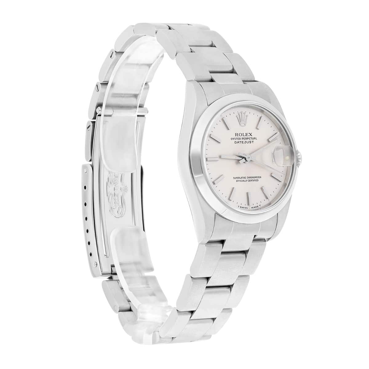 Rolex Datejust 31 68240 Midsize Silver Index Dial Stainless Steel Watch Oyster Band