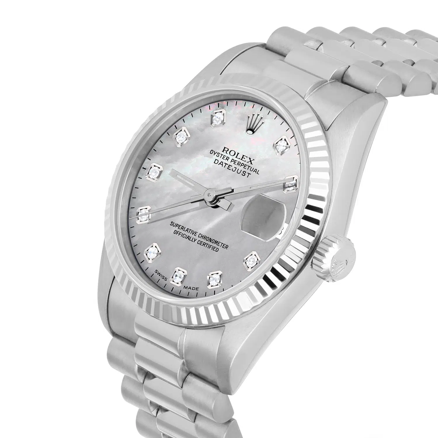 Rolex Datejust 31 White Gold Grey Mother of Pearl Dial Ladies Watch Presidential 68279 – image 4