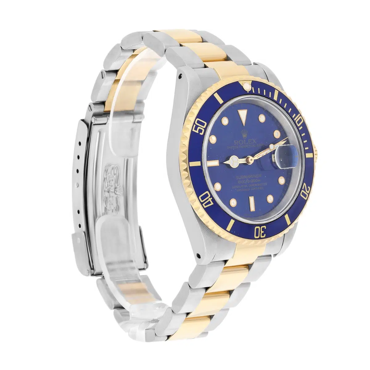 Rolex Submariner 18k Yellow Gold/Steel Blue Dial Mens Watch 16613 Circa 1990 – image 3