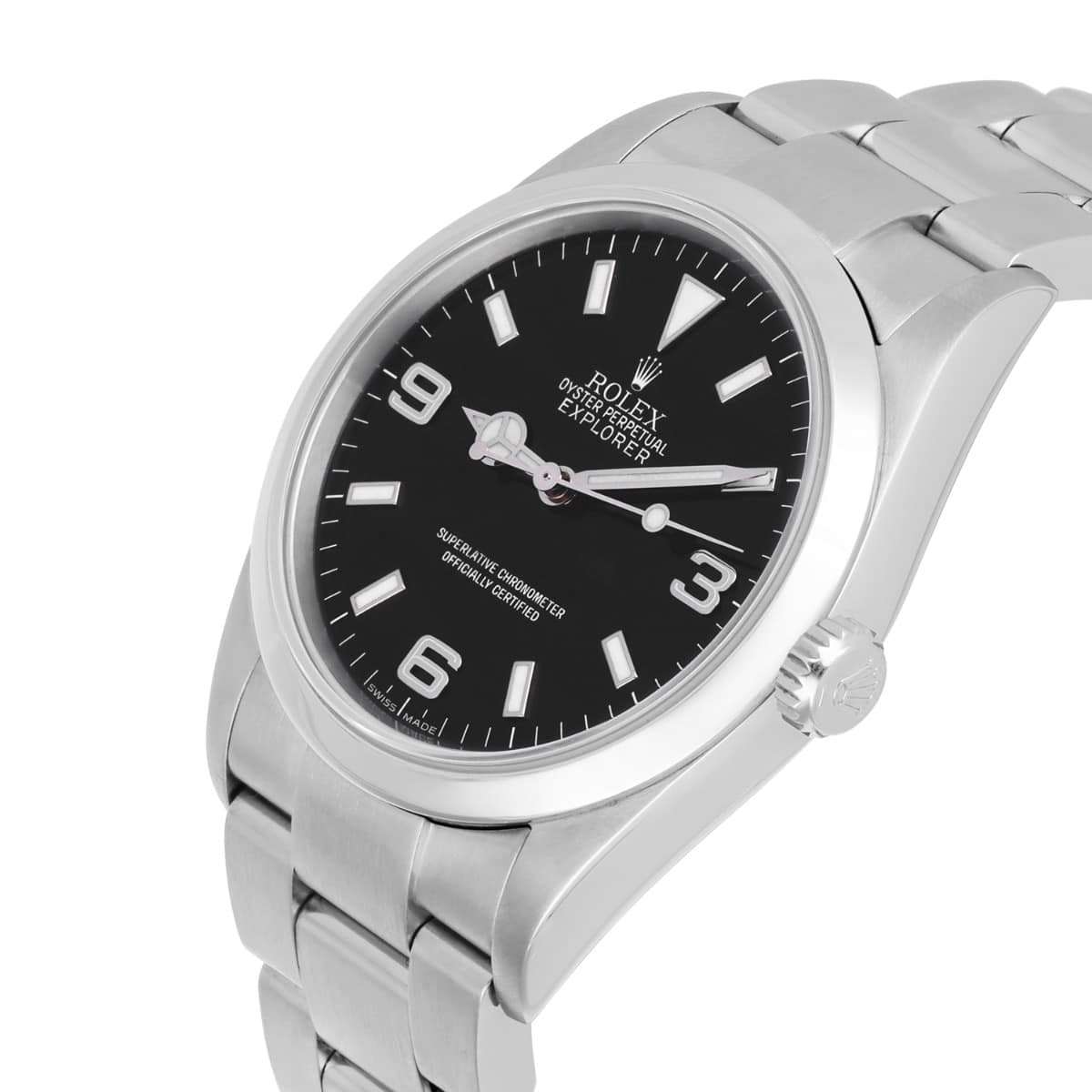 Rolex Explorer I Black 36mm 3-6-9 Stainless Steel Oyster Watch 114270 MINT