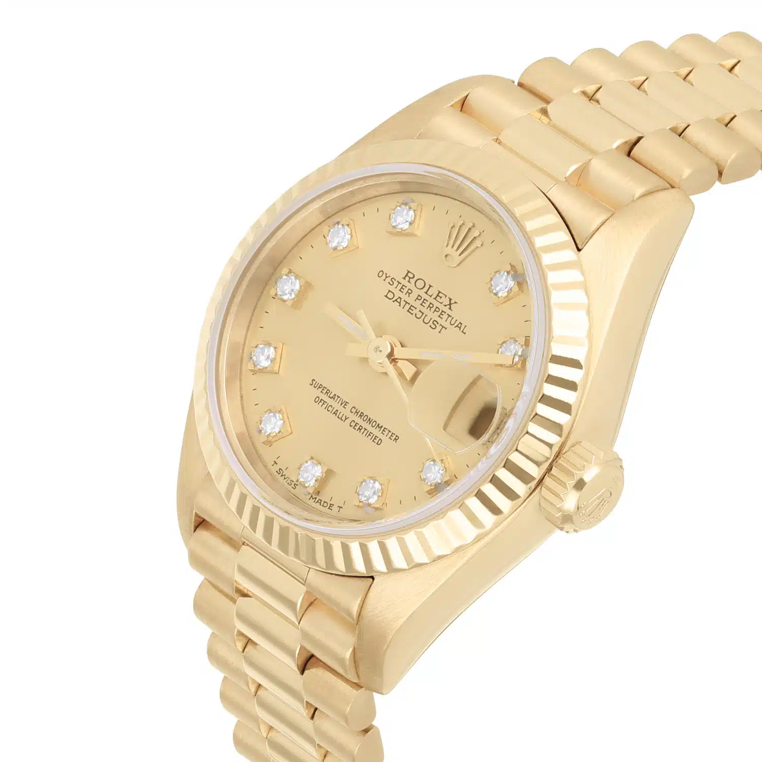 Rolex Lady-Datejust 69178 26mm 18K Yellow Gold Champagne Dial Ladies Watch Complete – image 3