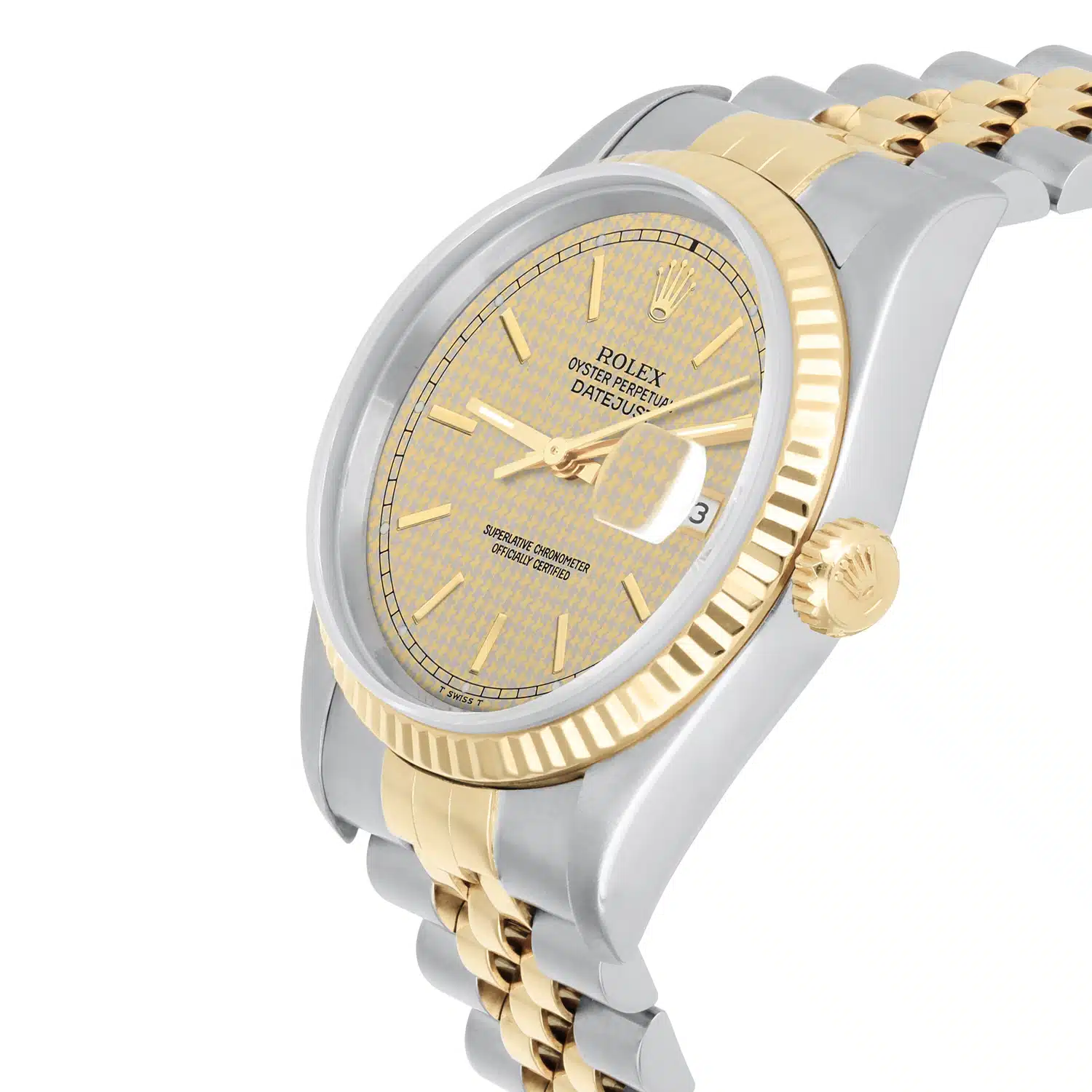 Rolex Datejust 36mm Two Tone Champagne Houndstooth Dial Jubilee 16233 Circa 1994 – image 3