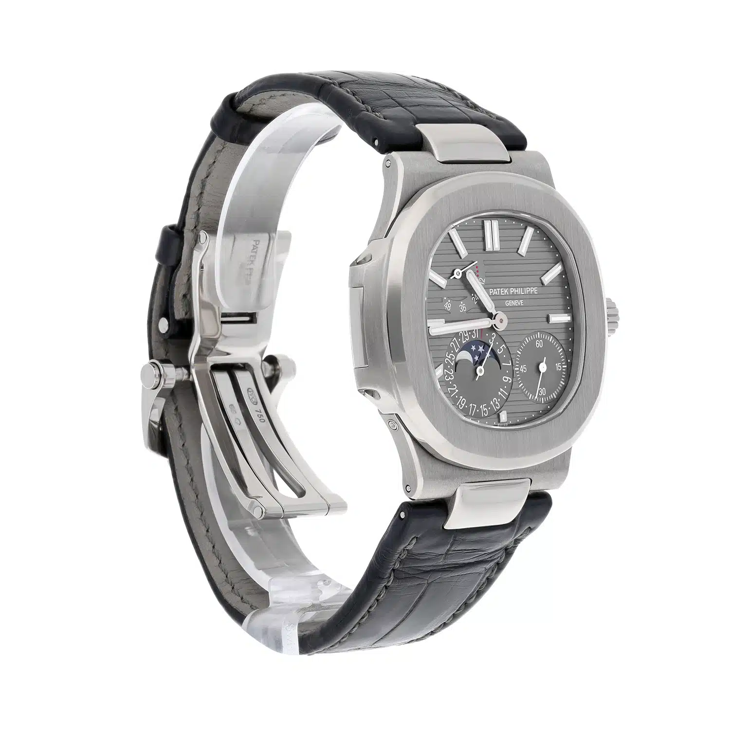 Patek Philippe Nautilus 5712G-001 Moonphase White Gold Mens Watch Grey Dial – image 3