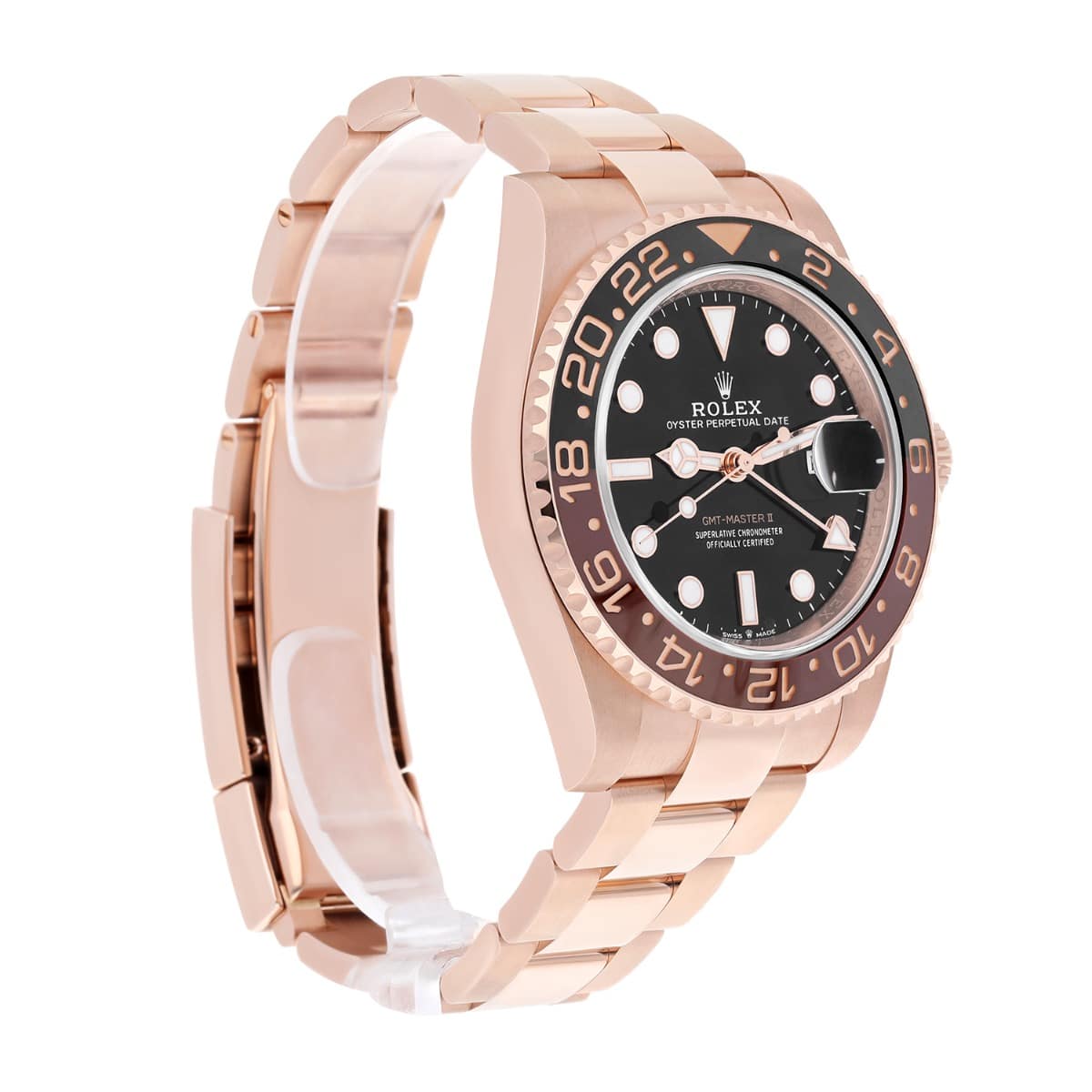 Rolex GMT-Master II 126715CHNR Rootbeer 40mm Oyster 126715CHNR Rose Gold Watch Black Dial Box/Papers